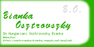 bianka osztrovszky business card